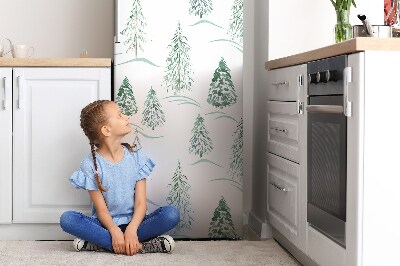 Magnet frigo grand format Arbre de noël d'hiver