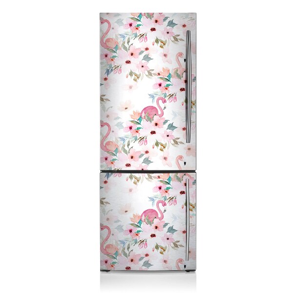 Cache frigo magnetique Fleurs flamants