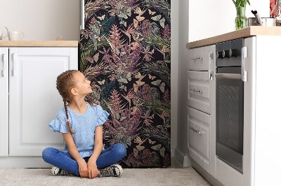 Sticker frigo magnetique Oiseaux et feuilles