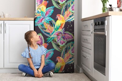 Cache frigo magnetique Perroquet coloré