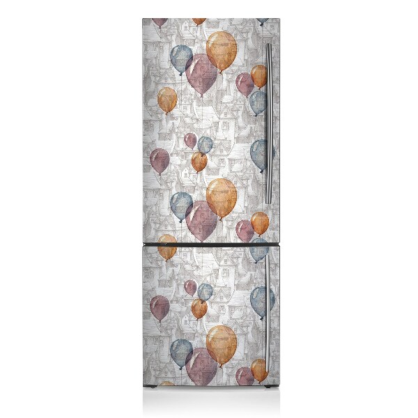 Deco frigo magnetique Ballons et maisons