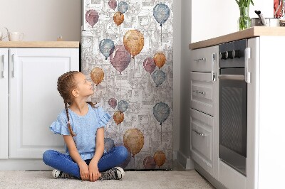 Deco frigo magnetique Ballons et maisons