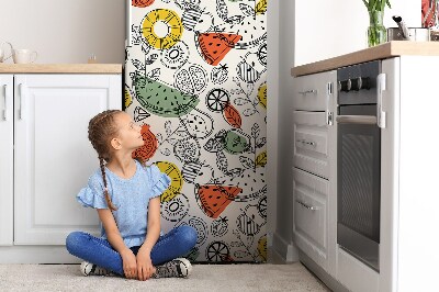 Decoration frigo magnetique Contours des fruits