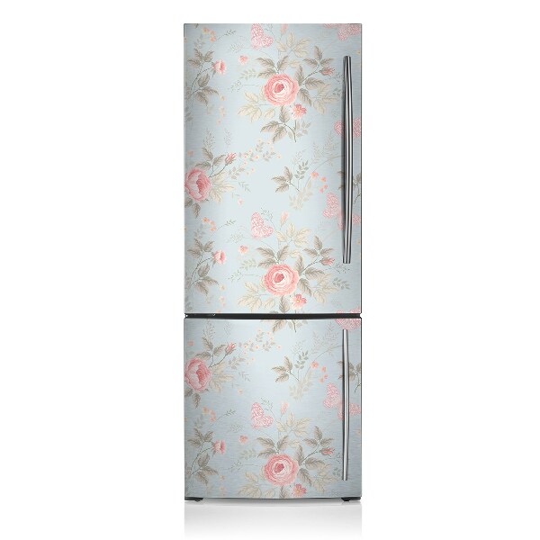 Sticker frigo magnetique Roses et papillons