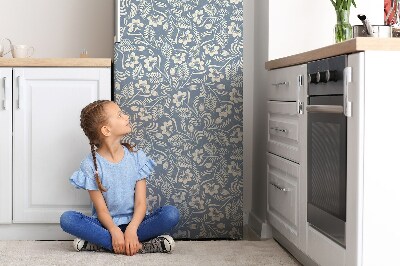 Sticker frigo magnetique Ornement bleu