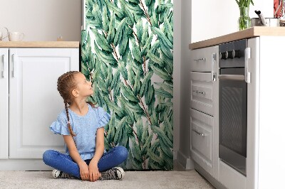 Sticker magnet frigo Feuilles peintes