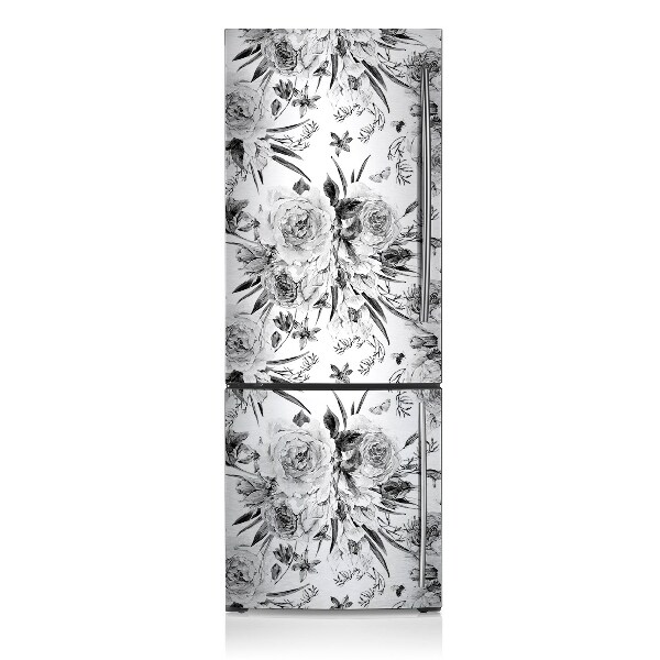 Decoration frigo magnetique Bouquets de fleurs grises