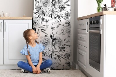 Decoration frigo magnetique Bouquets de fleurs grises