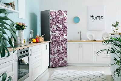 Sticker frigo magnetique Feuilles violettes
