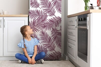 Sticker frigo magnetique Feuilles violettes