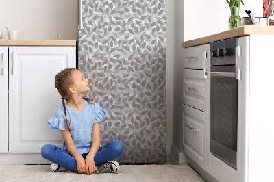 Sticker frigo magnetique Feuilles grises