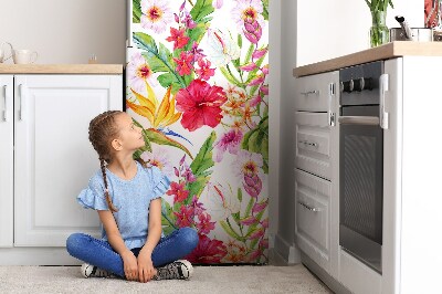 Sticker frigo magnetique Hibiscus exotique