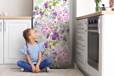 Decoration frigo magnetique Fleurs pourpres