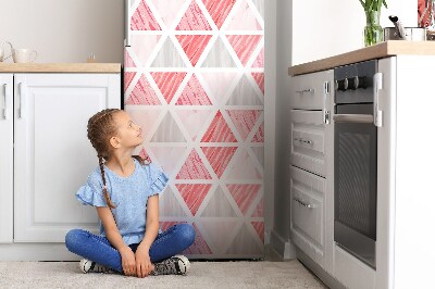 Decoration frigo magnetique Triangles roses