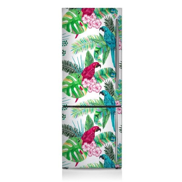 Sticker frigo magnetique Peinture murale de perroquet