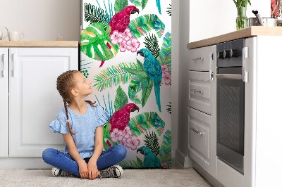 Sticker frigo magnetique Peinture murale de perroquet