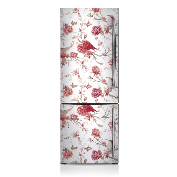 Sticker frigo magnetique Oiseaux rouges