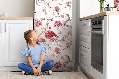 Sticker frigo magnetique Oiseaux rouges