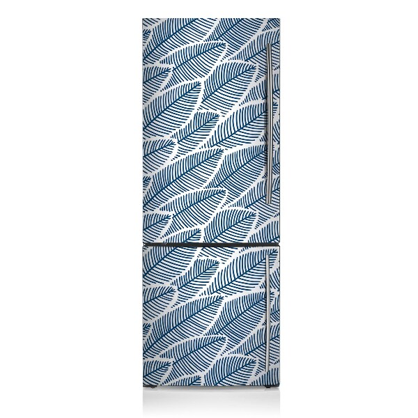 Sticker magnet frigo Feuilles bleues