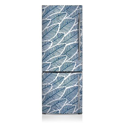 Sticker magnet frigo Feuilles bleues