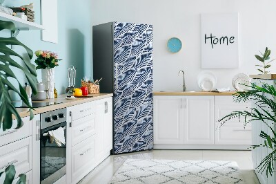 Sticker magnet frigo Feuilles bleues