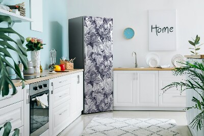 Decoration frigo magnetique Fleurs grises