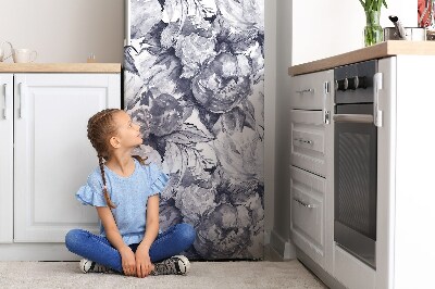 Decoration frigo magnetique Fleurs grises