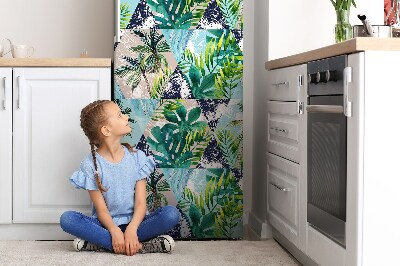Decoration frigo magnetique Mosaïque tropicale
