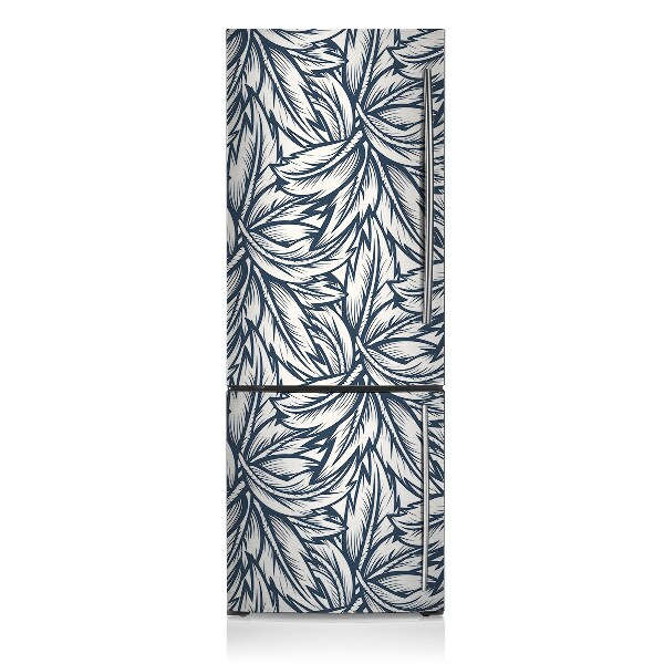 Sticker magnet frigo Feuilles dessinées