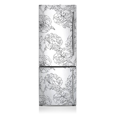 Sticker magnet frigo Roses dessinées