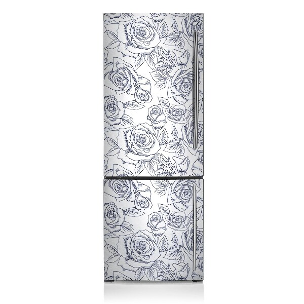 Cache frigo magnetique Roses bleues