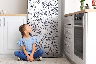 Cache frigo magnetique Roses bleues