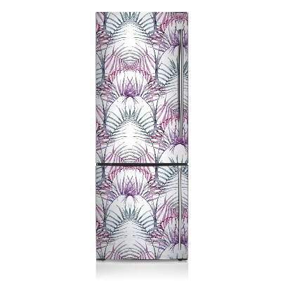 Cache frigo magnetique Feuilles roses
