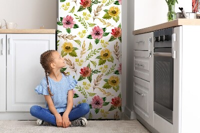 Deco frigo magnetique Fleurs aquarelles