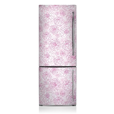 Cache frigo magnetique Fleurs roses