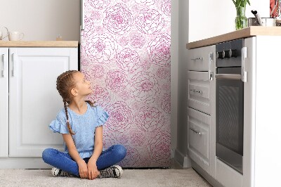 Cache frigo magnetique Fleurs roses