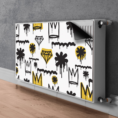 Aimant cache radiateur Couronne de graffitis