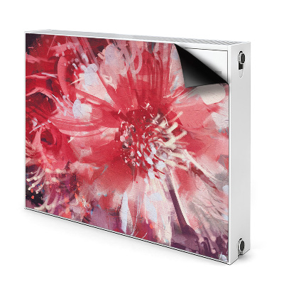 Tapis magnétique pour radiateur Fleur rouge