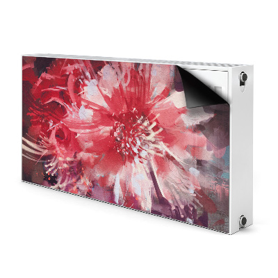 Tapis magnétique pour radiateur Fleur rouge