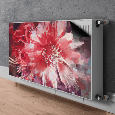 Tapis magnétique pour radiateur Fleur rouge