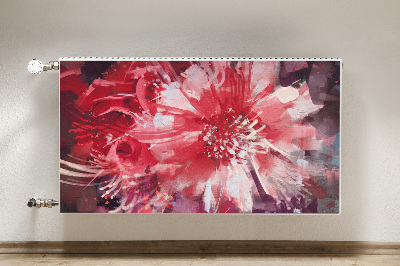 Tapis magnétique pour radiateur Fleur rouge