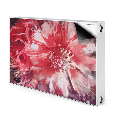 Tapis magnétique pour radiateur Fleur rouge