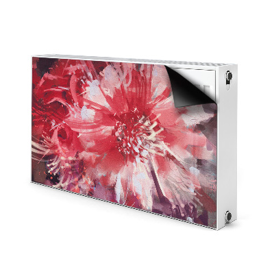 Tapis magnétique pour radiateur Fleur rouge