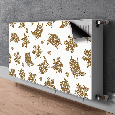 Aimant décoratif pour radiateur Feuilles et hiboux