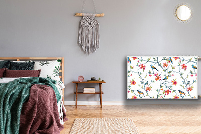 Un tapis avec un imprimé radiateur Fleurs