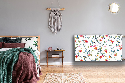 Un tapis avec un imprimé radiateur Fleurs