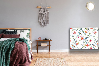 Un tapis avec un imprimé radiateur Fleurs