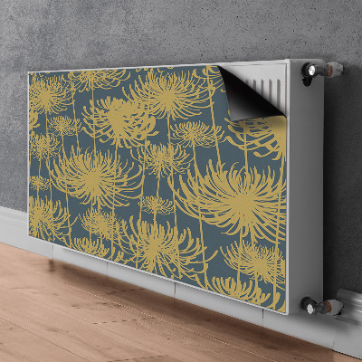 Un tapis avec un imprimé radiateur Fleurs dorées