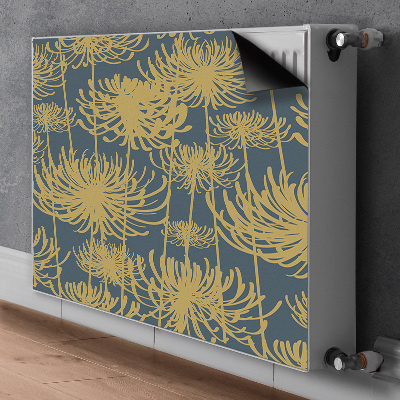 Un tapis avec un imprimé radiateur Fleurs dorées