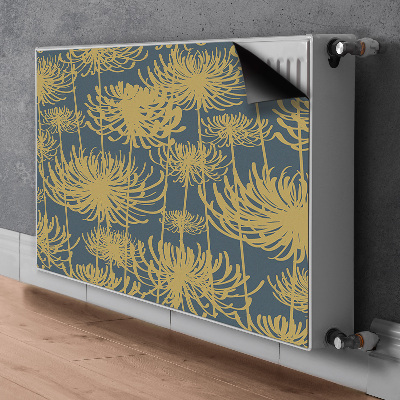 Un tapis avec un imprimé radiateur Fleurs dorées